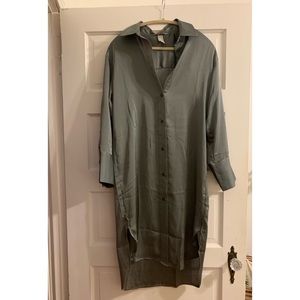 H&M satin shirt dress